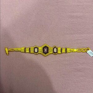 Yellow Beaded Bracelet from Tulum Mexico